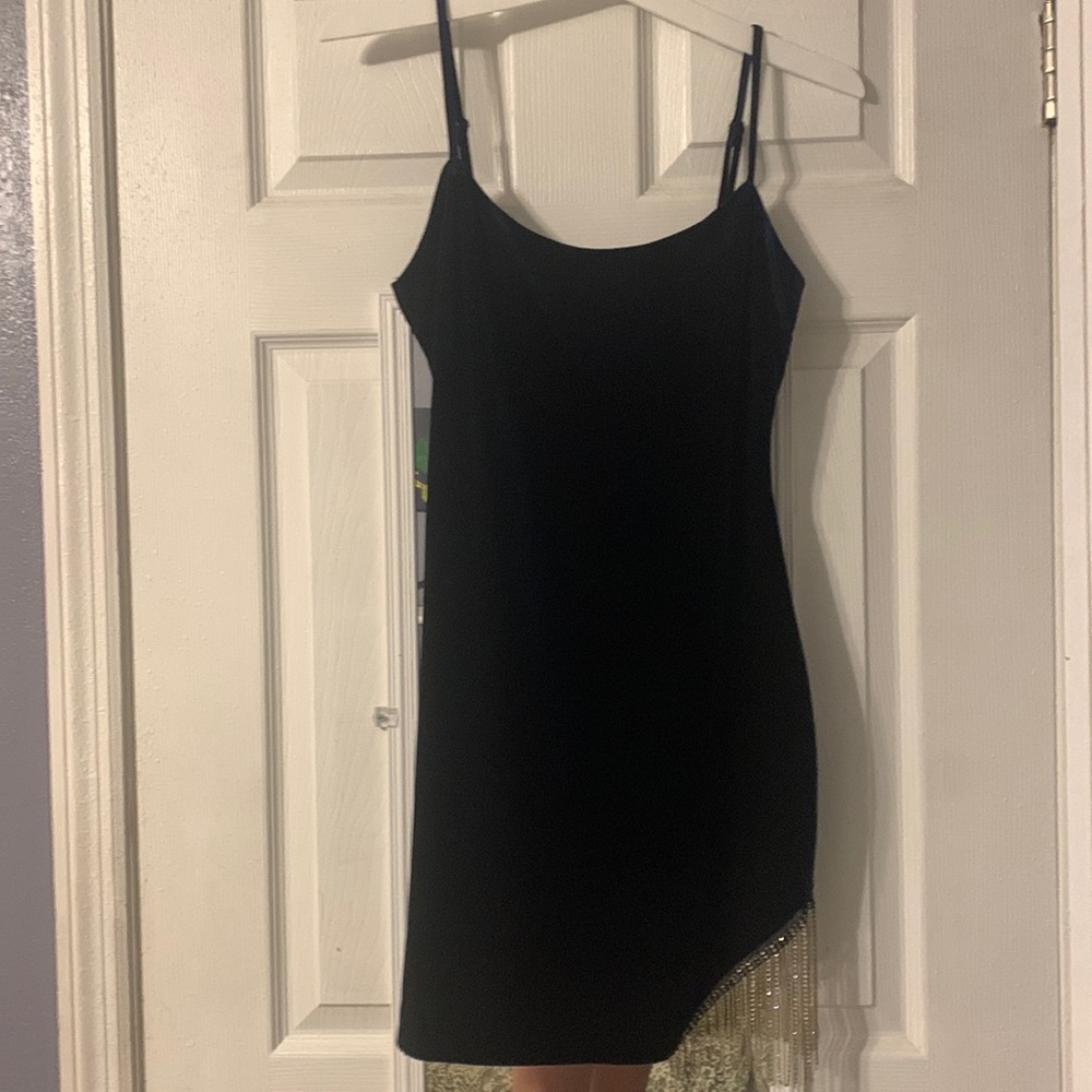 Blue velvet dress